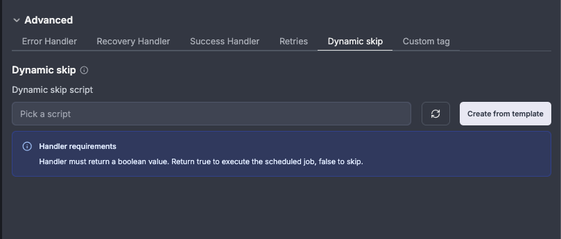 Dynamic skip configuration